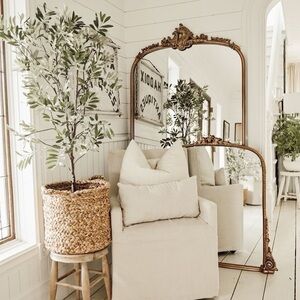 Faux plant tree in basket